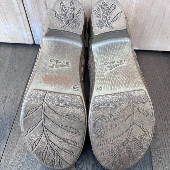 Dansko Sarah Boots Tan Milled Burnished Leather Ankle Booties Size 39 Size Zip - Picture 8 of 8